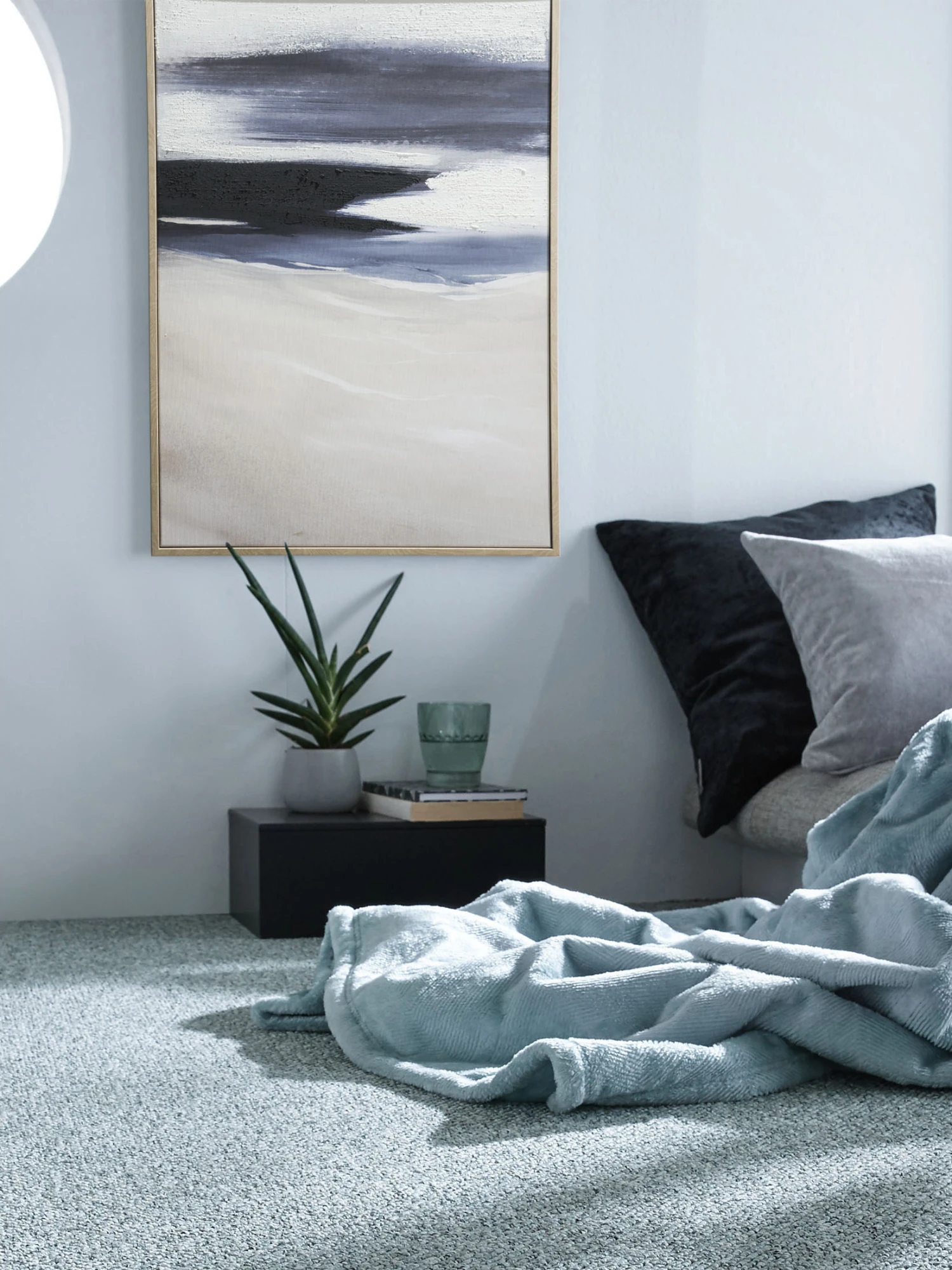 Leinwand-Druck-handbemalt, Blau 1 Leinwand-Druck-handbemalt, Blau