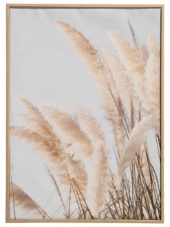 Leinwand-Druck-gerahmt, Weiss -Haushaltsgegenstände Geschäft PampasWind Druckgerahmt Beige Weiss 52x72 pla