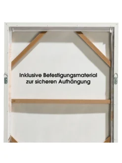 Leinwand-Druck-gerahmt, Weiss -Haushaltsgegenstände Geschäft PampasWind Druckgerahmt Beige Weiss 52x72 ruk