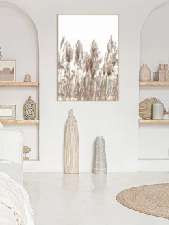 Leinwand-Druck-gerahmt, Dunkelbeige