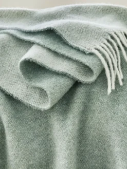 Wolldecke, Offwhite/Mint -Haushaltsgegenstände Geschäft Runa Decke Gruen OffwhiteMint 140x200 lup2