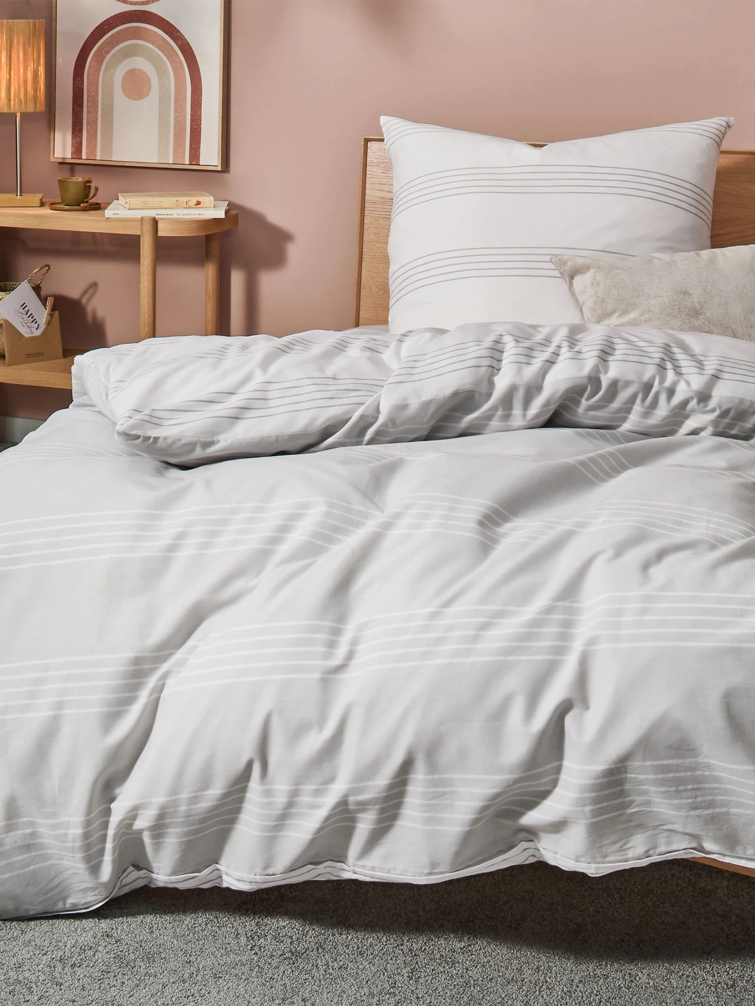 Renforcé-Bettwäsche, Grau/Weiss 1 Renforcé-Bettwäsche, Grau/Weiss