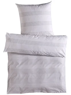 Renforcé-Bettwäsche, Grau/Weiss 7 Renforcé-Bettwäsche, Grau/Weiss -Haushaltsgegenstände Geschäft Salieri Bettwaesche Grau GrauWeiss 135x200 pla