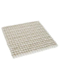 Sitzauflage, White 6 Sitzauflage, White -Haushaltsgegenstände Geschäft Sannerud Filzkugel Sitzkissen weiss White 40x40 sper