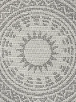 Outdoor-Teppich, Creme -Haushaltsgegenstände Geschäft Savela FlachgewebeTeppich beige Creme 160rund lup