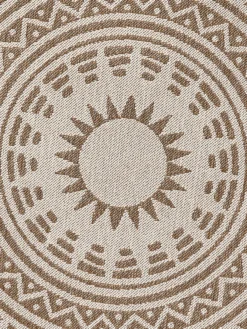 Outdoor-Teppich, Natur -Haushaltsgegenstände Geschäft Savela FlachgewebeTeppich beige Natur 160rund lup