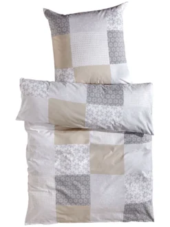 Renforcé-Bettwäsche, Grau/Beige 6 Renforcé-Bettwäsche, Grau/Beige -Haushaltsgegenstände Geschäft Smara Bettwaesche Beige GrauBeige 135x200 pla