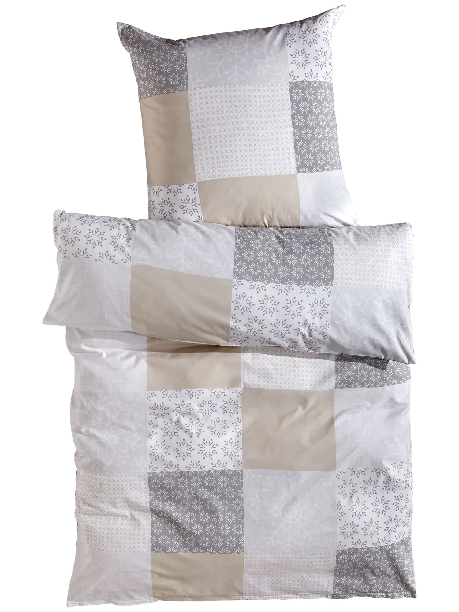 Renforcé-Bettwäsche, Grau/Beige 3 Renforcé-Bettwäsche, Grau/Beige – Bild 3