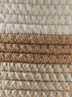 Korb, Braun/Weiss -Haushaltsgegenstände Geschäft Souble Korb Braun BraunWeiss 24x24x23 lup3