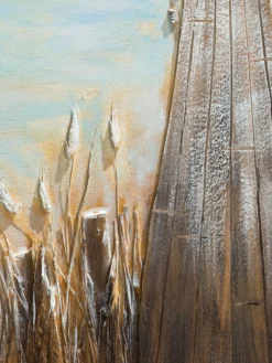 Leinwand-handgemalt, Hellgraublau -Haushaltsgegenstände Geschäft SteginsMeer Leinwandbild Hellblau 60x120 lup2