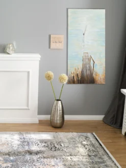 Leinwand-handgemalt, Hellgraublau