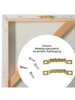 Leinwand-handgemalt, Hellgraublau -Haushaltsgegenstände Geschäft SteginsMeer Leinwandbild Hellblau 60x120 ruk