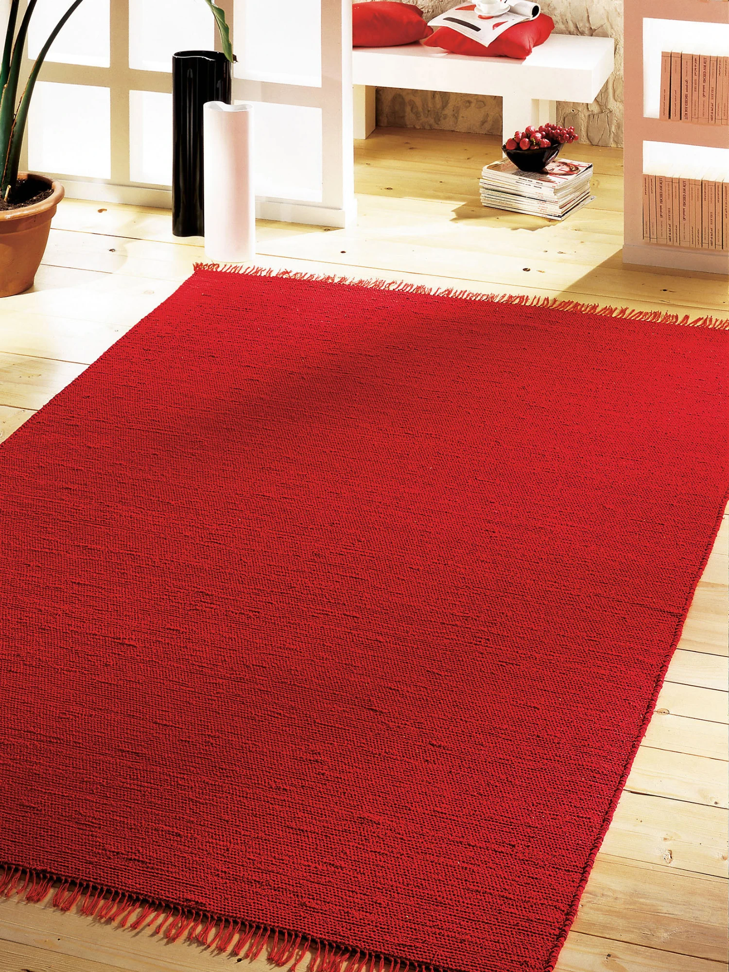 Flachgewebe-Teppich, Rot 1 Flachgewebe-Teppich, Rot