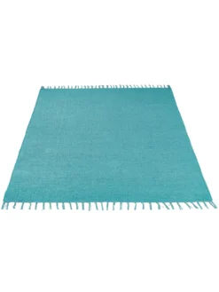 Flachgewebe-Teppich, Türkis -Haushaltsgegenstände Geschäft Summerweave Handwebteppich tuerkis per