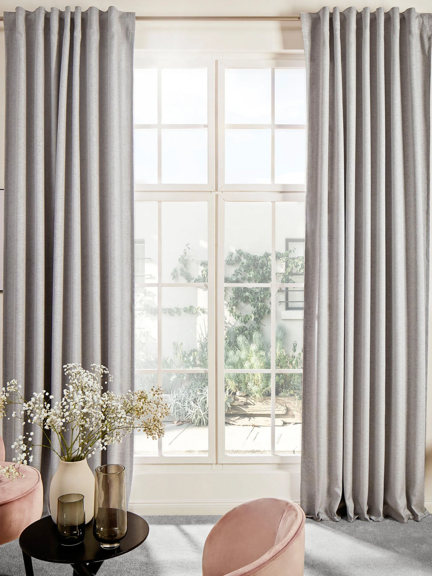 Vorhang Mit Gardinenband, Silber 1 Vorhang Mit Gardinenband, Silber