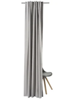 Vorhang Mit Gardinenband, Silber 7 Vorhang Mit Gardinenband, Silber -Haushaltsgegenstände Geschäft Sunna Gardine VerdeckteSchlaufe Hellgrau Silber 140x245 pla2