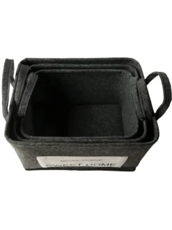 Korb, Dunkelgrau -Haushaltsgegenstände Geschäft SweetHome Korb Dunkelgrau Set innen per