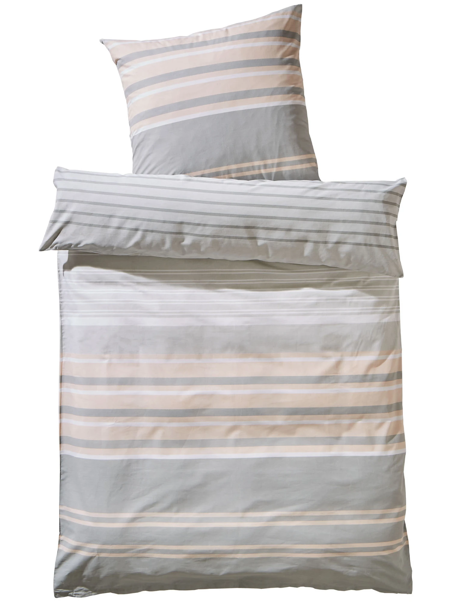 Renforcé-Bettwäsche, Grau/Rose 2 Renforcé-Bettwäsche, Grau/Rose – Bild 2