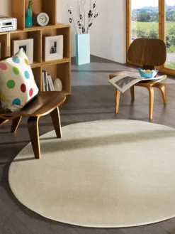 Woll-Teppich, Weiss/Natur