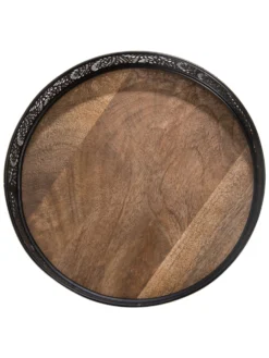 Deko-Tablett, Black -Haushaltsgegenstände Geschäft Tasullo Tablett Schwarz Black 20x20x5 pla