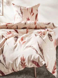 Satin-Bettwäsche, Braun/Bunt