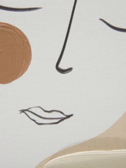 Leinwand-Druck-handbemalt, Beige/Weiss -Haushaltsgegenstände Geschäft Theodora Druckgerahmt Beige BeigeWeiss 30x40 lup