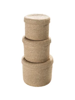 Korb, Dunkelbeige -Haushaltsgegenstände Geschäft Tiffin Korb Beige Dunkelbeige set2