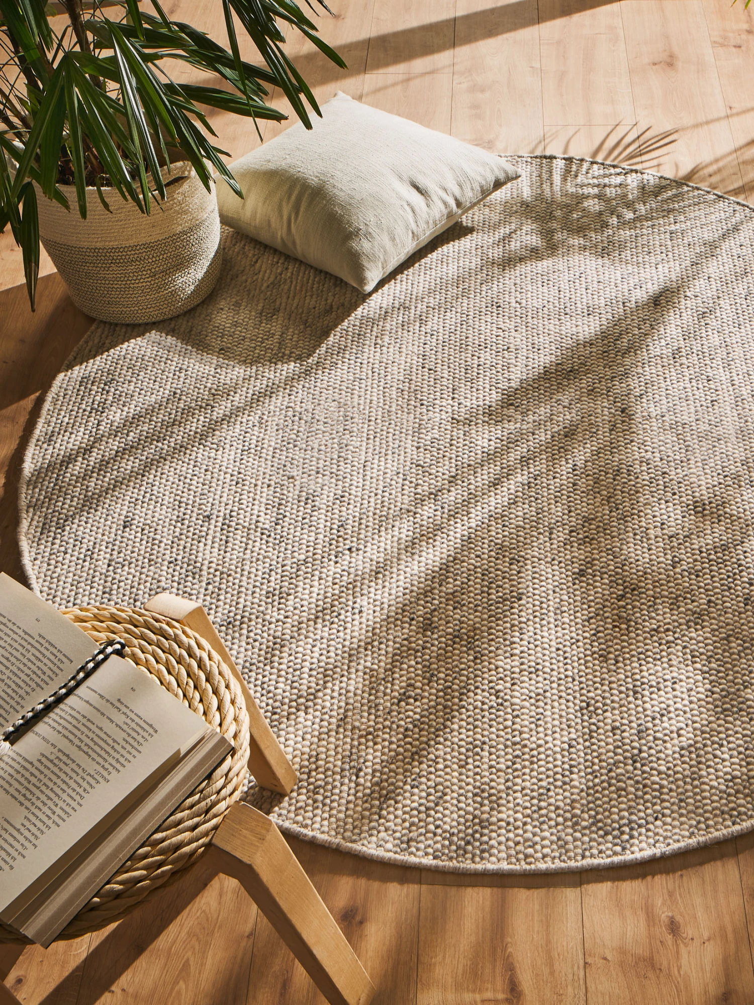 Woll-Teppich, Beige 1 Woll-Teppich, Beige