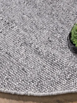 Woll-Teppich, Grey 9 Woll-Teppich, Grey -Haushaltsgegenstände Geschäft Tjaellmo HandwebTeppich Grau Grey 200rund lup2