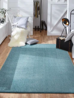 Hochflor-Teppich, Türkis