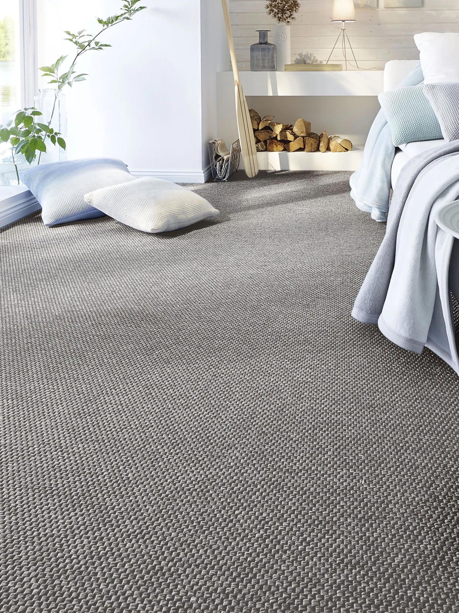 Flachgewebe-Teppichboden, Silber 23 1 Flachgewebe-Teppichboden, Silber 23