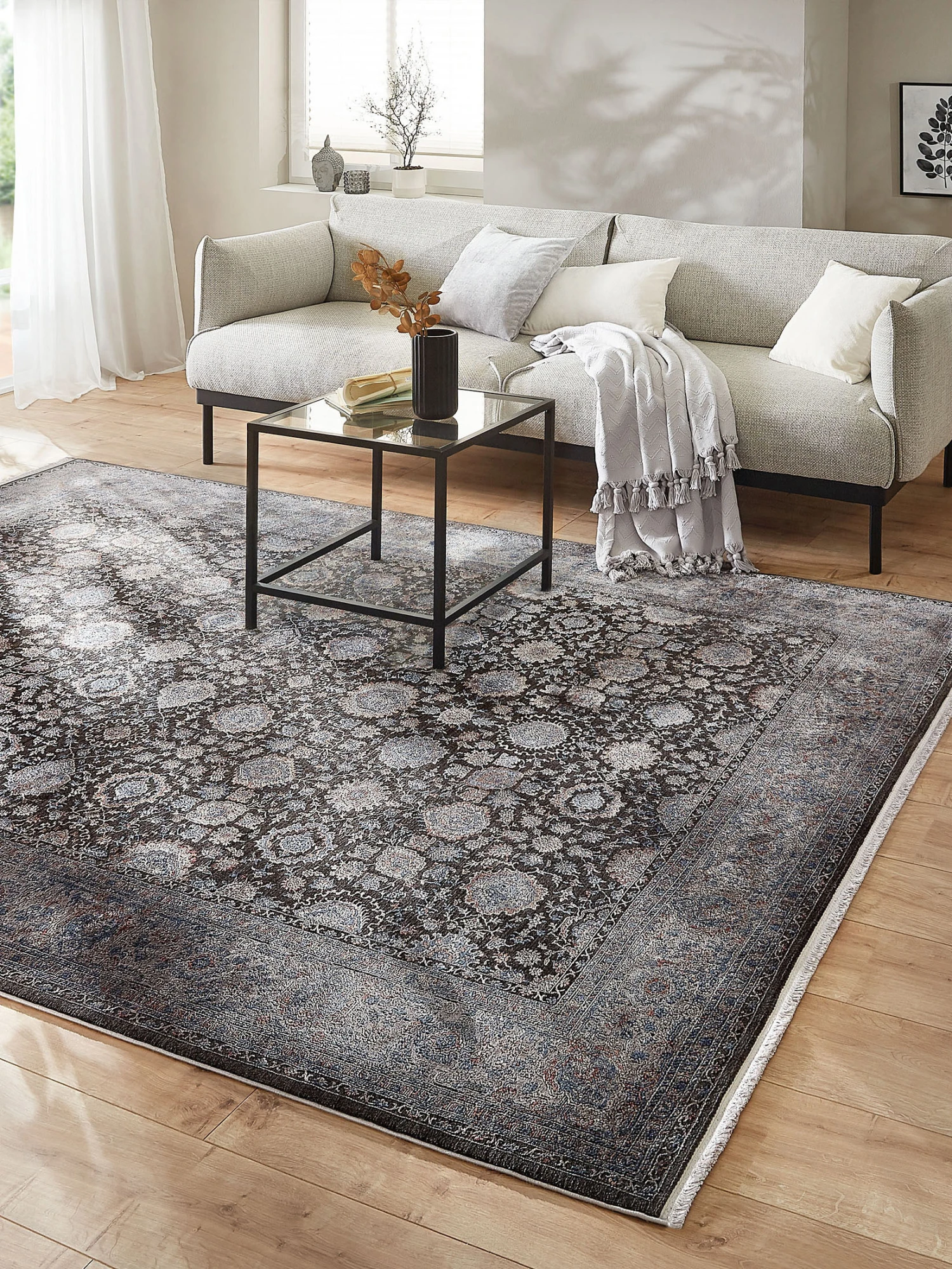 Vintage-Teppich, Silver-Blue 1 Vintage-Teppich, Silver-Blue