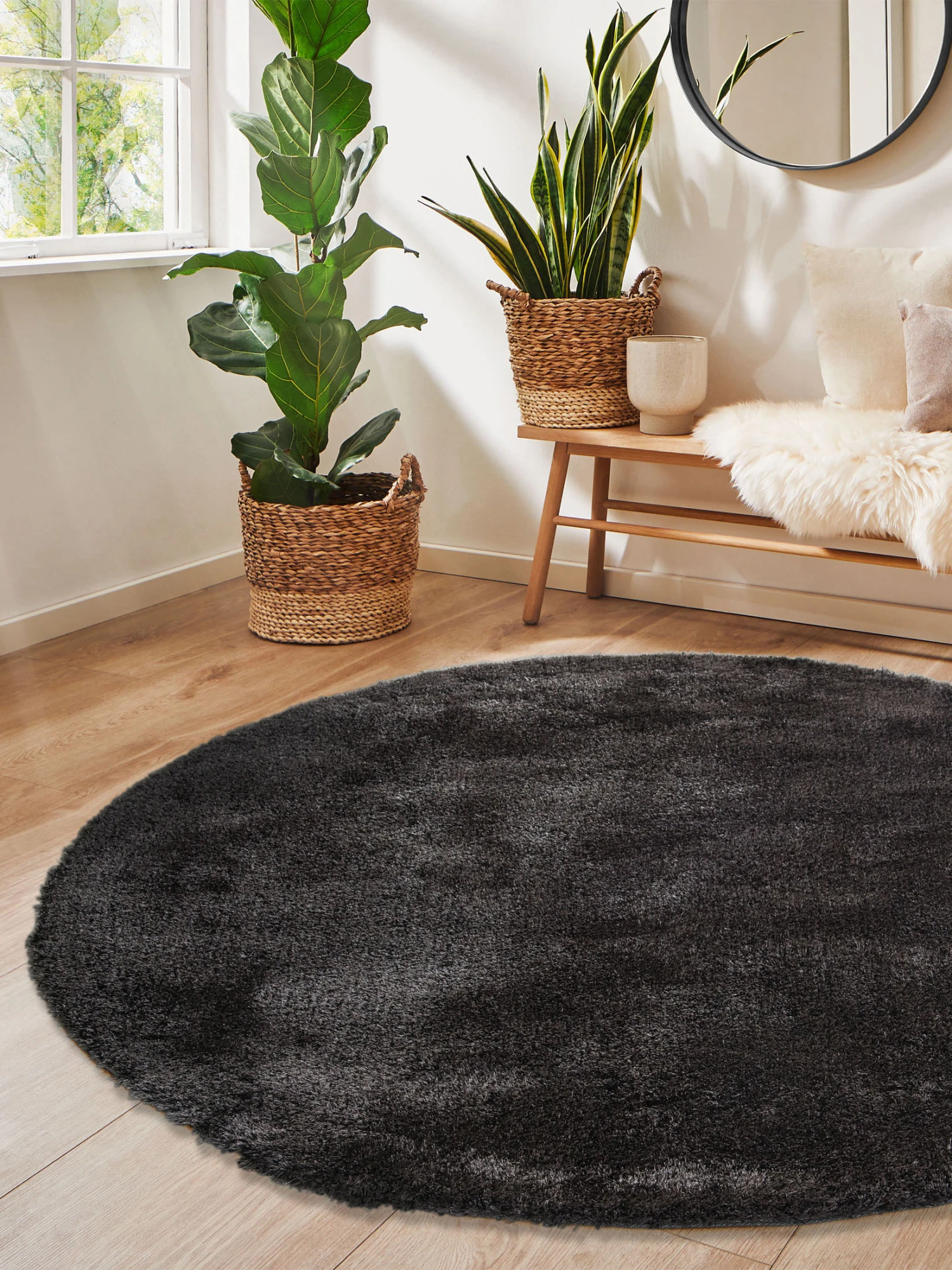 Hochflor-Teppich, Schiefer 1 Hochflor-Teppich, Schiefer