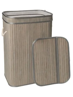 Korb, Hellgrau -Haushaltsgegenstände Geschäft WaescheboxBen Korb Hellgrau 30x40x60 offen per3