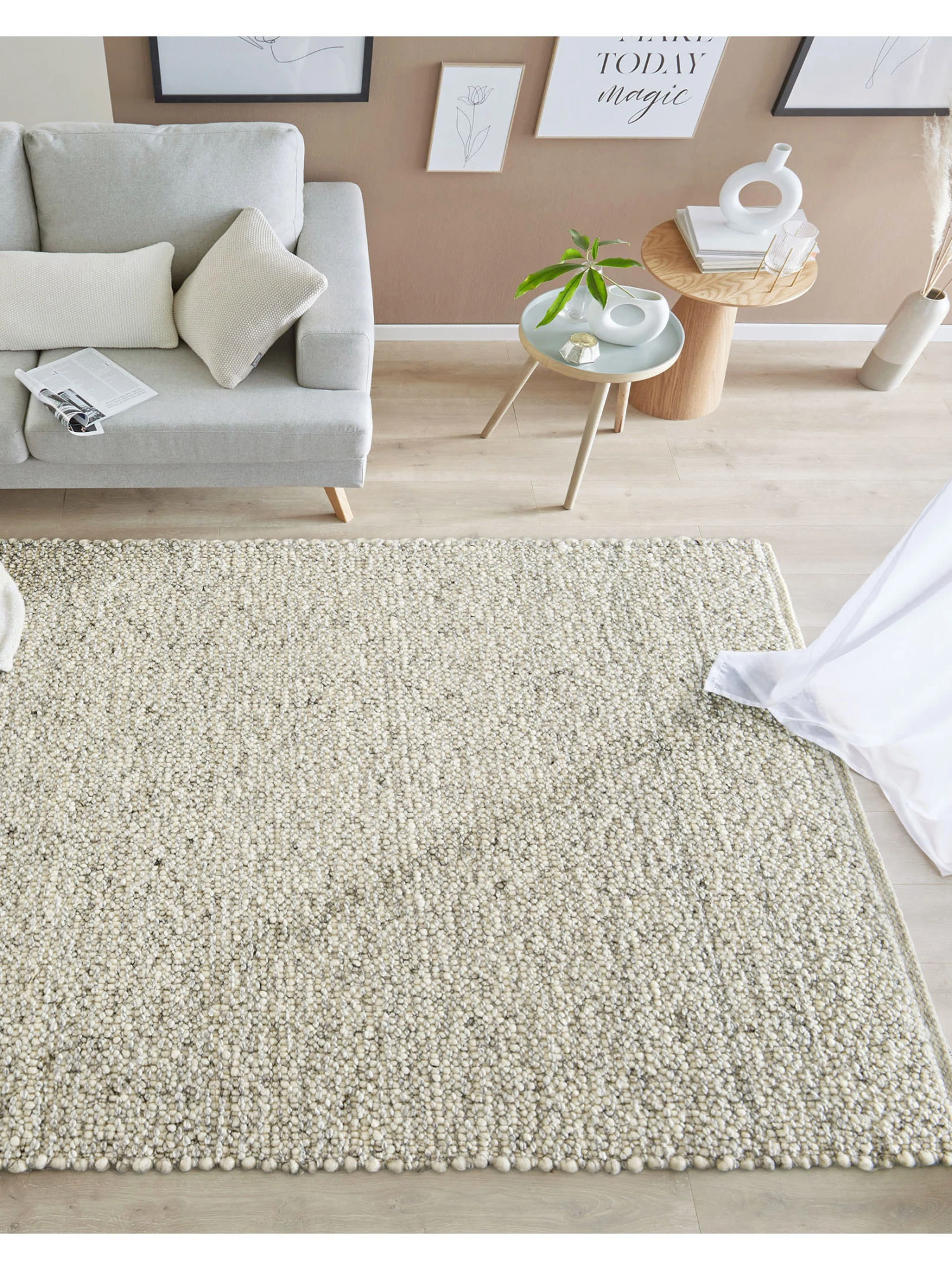 Woll-Teppich, Kiesel 1 Woll-Teppich, Kiesel