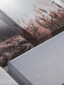 Druck, Hellbraun -Haushaltsgegenstände Geschäft ZufluchtamMeer Leinwandbild Blau Hellbraun 25x25 lup